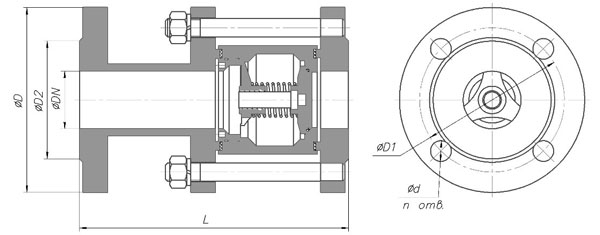 Клапан стальной фланцевый обратный Ду 15-150 ФБ41 (FB41)
